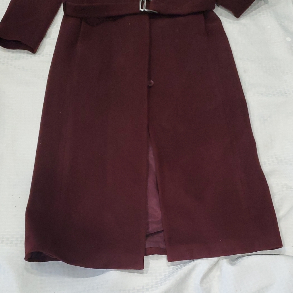 Armani Exchange Cashmere Blend  Plum  Pea  Coat  Size S - Picture 13 of 16